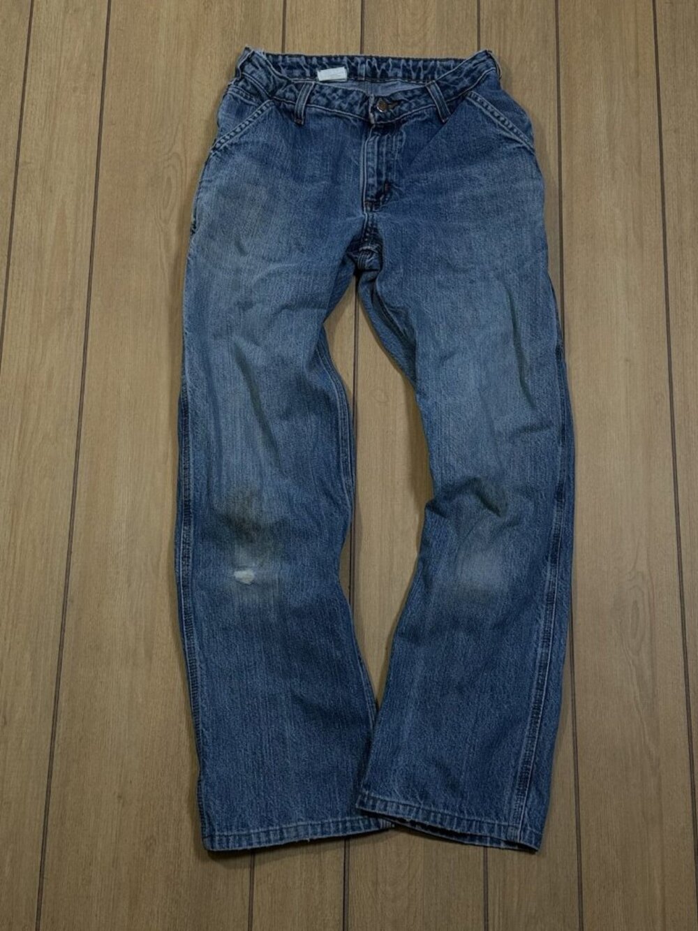 Carhartt carpenter jeans single knee workwear dungaree, baggy, 27" waist